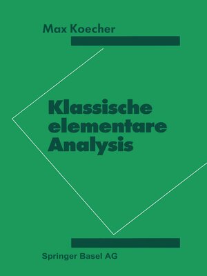 cover image of Klassische elementare Analysis